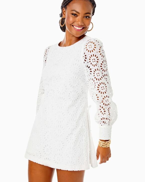 Lilly Pulitzer Pants - Lilly Pulitzer Aisha Eyelet Romper Dress Resort White sz 14